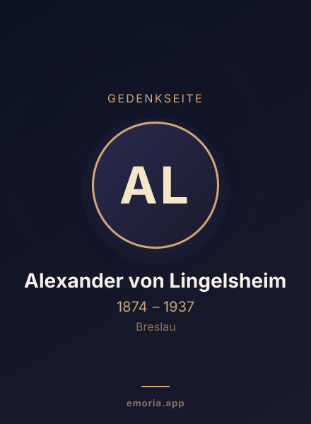 Gedenkportrait von Alexander von Lingelsheim
