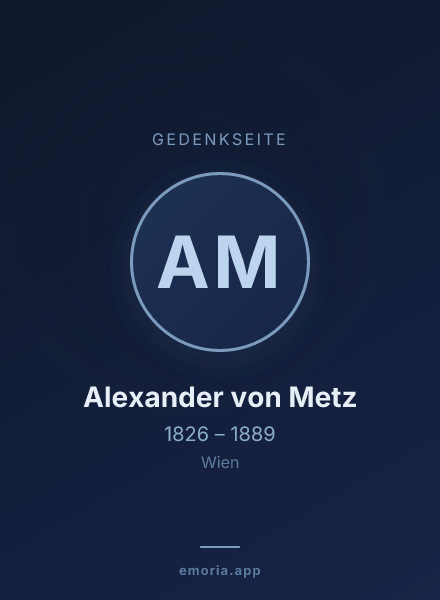 Gedenkportrait von Alexander von Metz