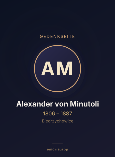 Gedenkportrait von Alexander von Minutoli