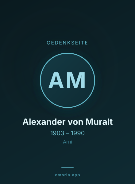 Gedenkportrait von Alexander von Muralt