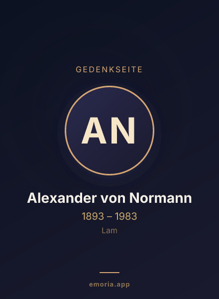 Gedenkportrait von Alexander von Normann