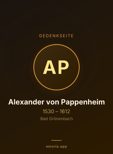 Gedenkportrait von Alexander von Pappenheim