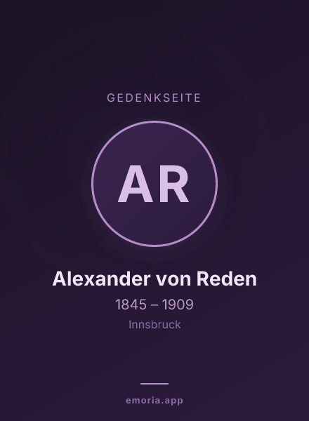 Gedenkportrait von Alexander von Reden