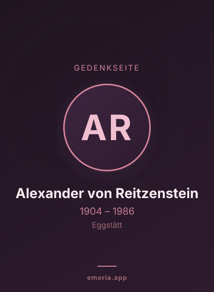 Gedenkportrait von Alexander von Reitzenstein
