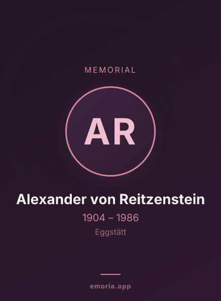 Memorial portrait of Alexander von Reitzenstein