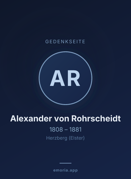 Gedenkportrait von Alexander von Rohrscheidt