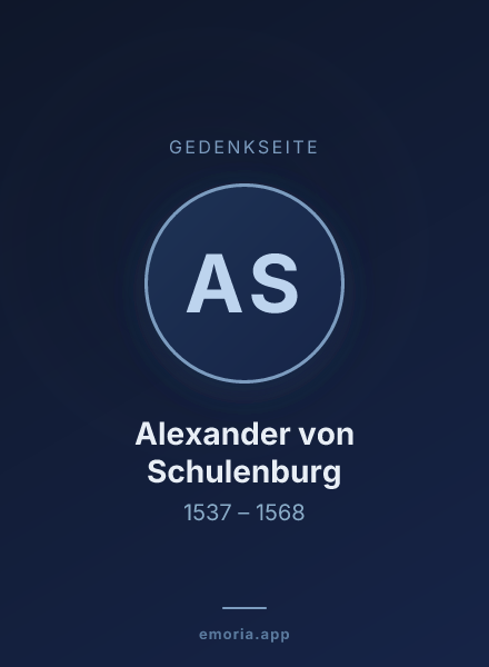 Gedenkportrait von Alexander von Schulenburg