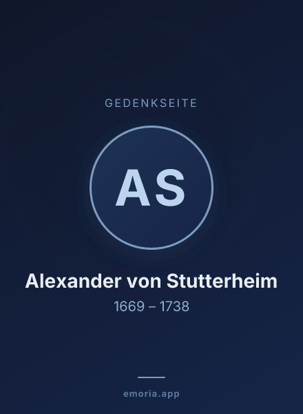 Gedenkportrait von Alexander von Stutterheim