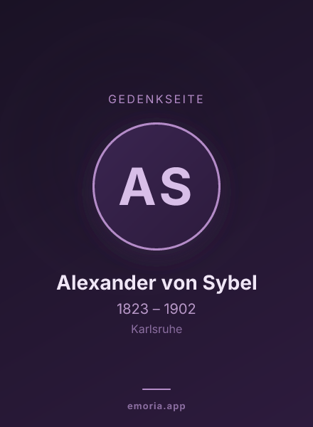 Gedenkportrait von Alexander von Sybel