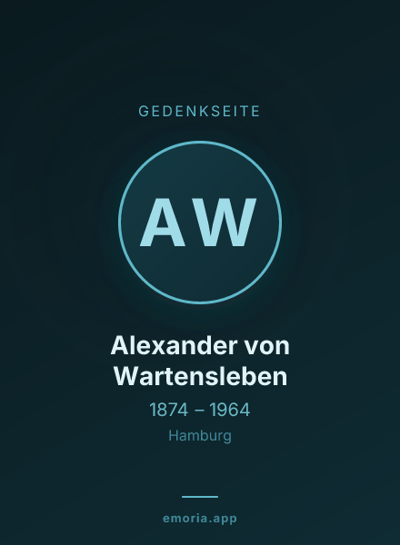 Gedenkportrait von Alexander von Wartensleben