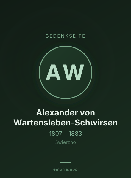 Gedenkportrait von Alexander von Wartensleben-Schwirsen