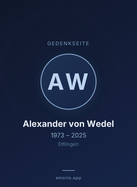 Gedenkportrait von Alexander von Wedel
