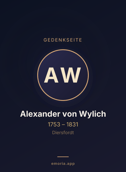 Gedenkportrait von Alexander von Wylich