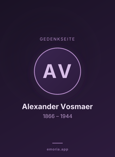 Gedenkportrait von Alexander Vosmaer