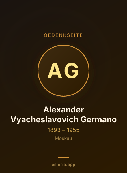 Gedenkportrait von Alexander Vyacheslavovich Germano