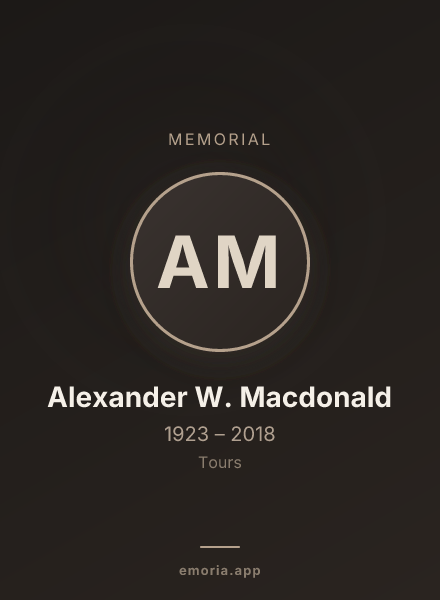 Memorial portrait of Alexander W. Macdonald