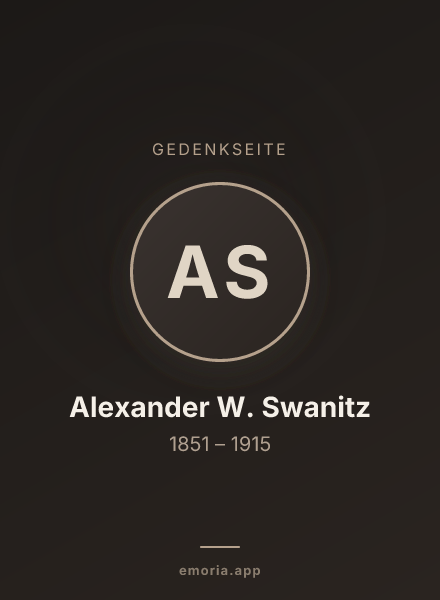 Gedenkportrait von Alexander W. Swanitz