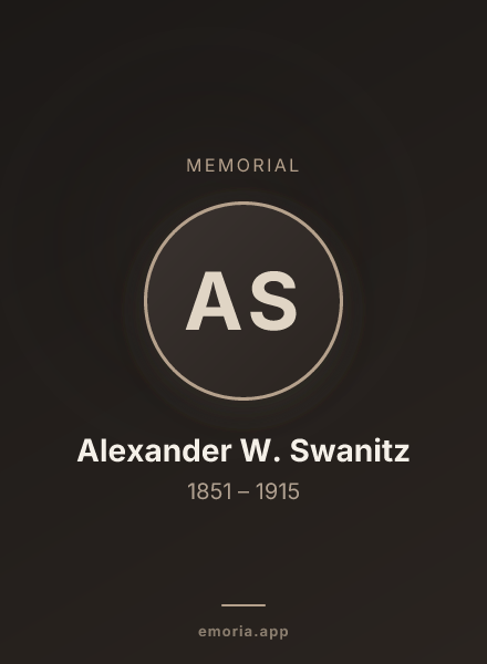 Memorial portrait of Alexander W. Swanitz