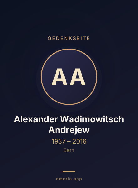 Gedenkportrait von Alexander Wadimowitsch Andrejew