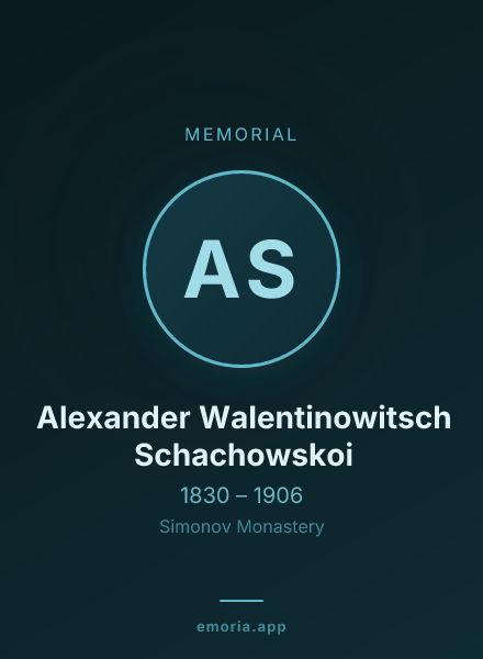 Memorial portrait of Alexander Walentinowitsch Schachowskoi