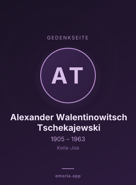 Gedenkportrait von Alexander Walentinowitsch Tschekajewski