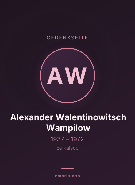 Gedenkportrait von Alexander Walentinowitsch Wampilow