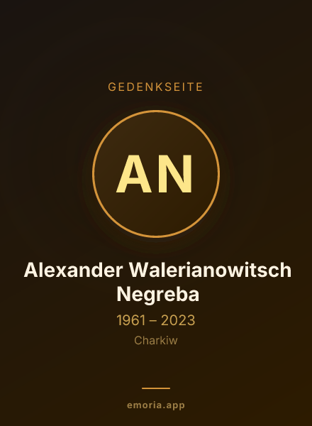 Gedenkportrait von Alexander Walerianowitsch Negreba