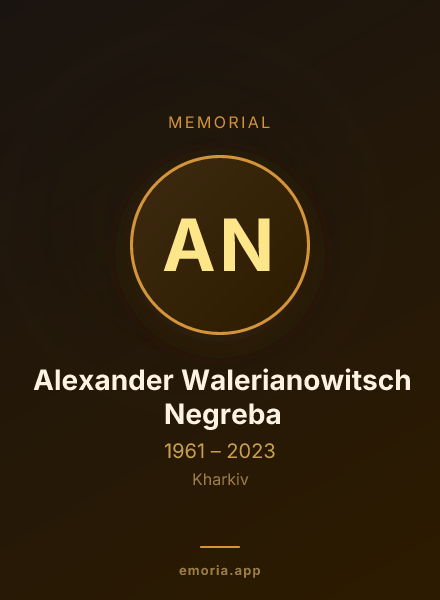 Memorial portrait of Alexander Walerianowitsch Negreba