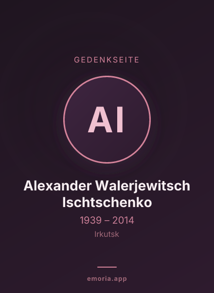 Gedenkportrait von Alexander Walerjewitsch Ischtschenko