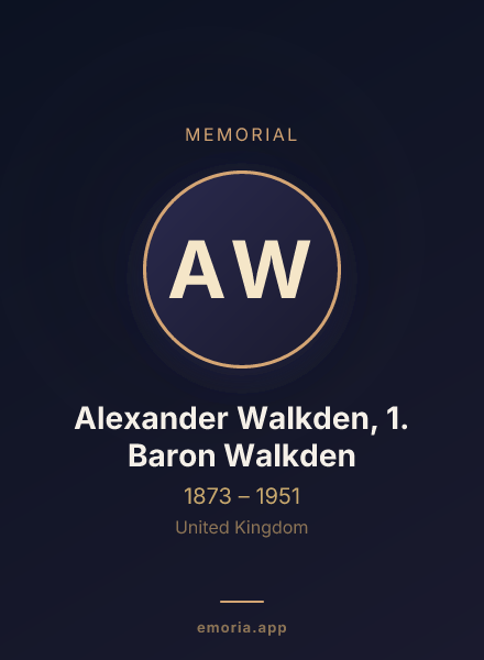 Memorial portrait of Alexander Walkden, 1. Baron Walkden