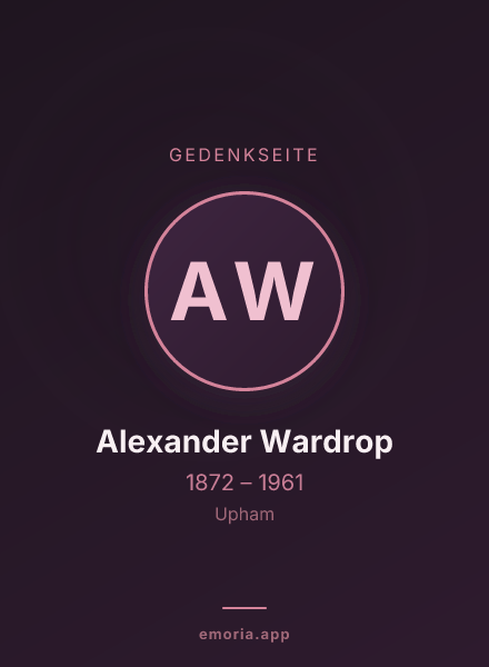 Gedenkportrait von Alexander Wardrop