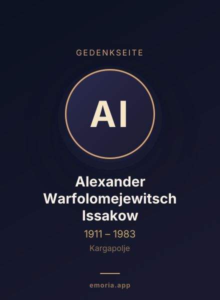 Gedenkportrait von Alexander Warfolomejewitsch Issakow