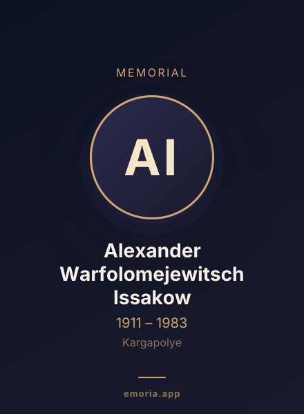 Memorial portrait of Alexander Warfolomejewitsch Issakow