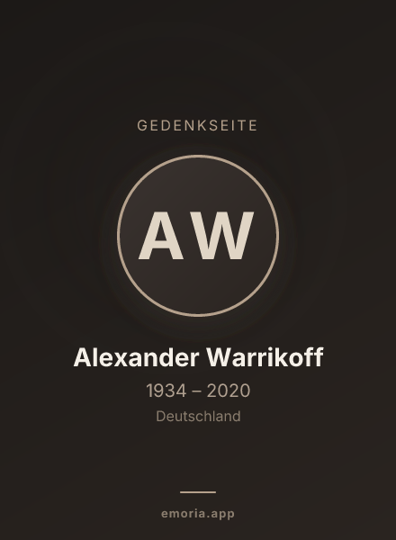 Gedenkportrait von Alexander Warrikoff