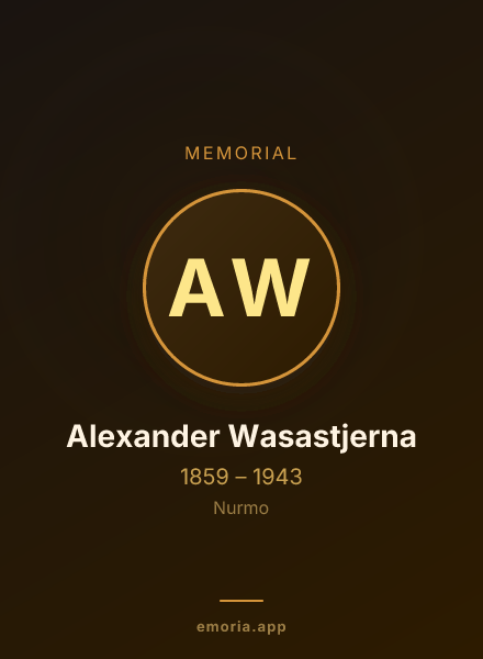 Memorial portrait of Alexander Wasastjerna
