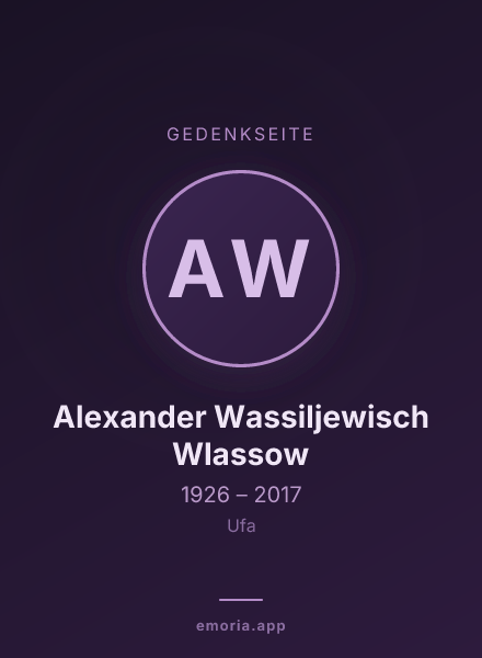 Gedenkportrait von Alexander Wassiljewisch Wlassow