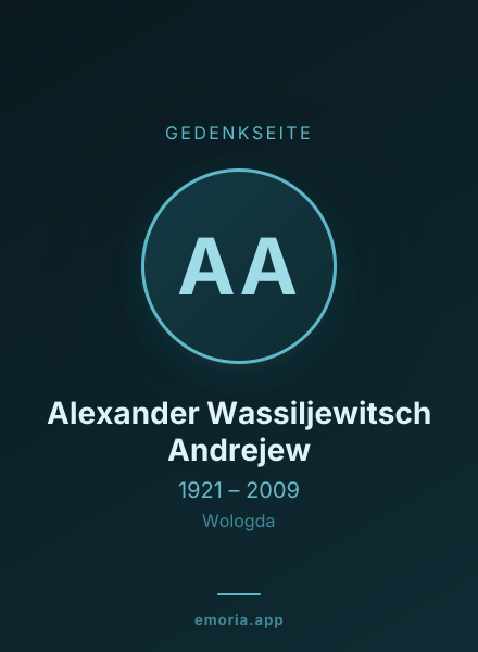 Gedenkportrait von Alexander Wassiljewitsch Andrejew