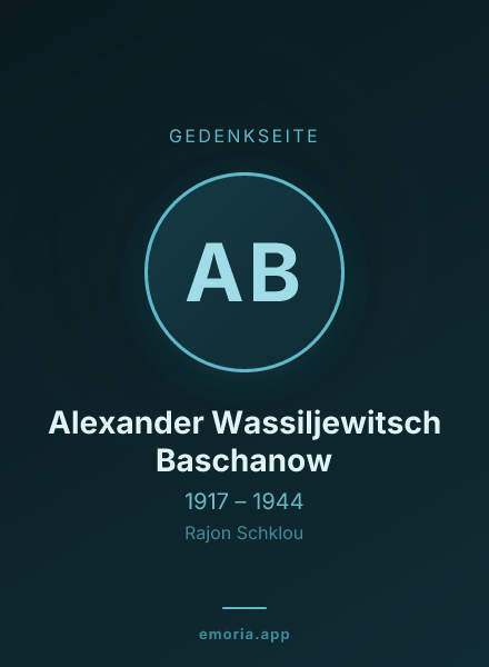 Gedenkportrait von Alexander Wassiljewitsch Baschanow