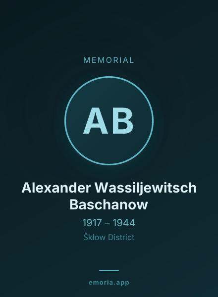 Memorial portrait of Alexander Wassiljewitsch Baschanow