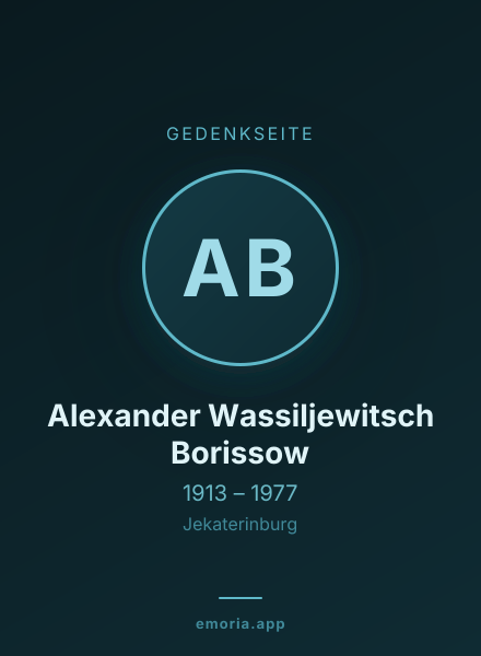 Gedenkportrait von Alexander Wassiljewitsch Borissow