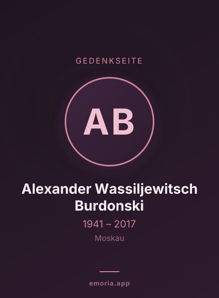 Gedenkportrait von Alexander Wassiljewitsch Burdonski