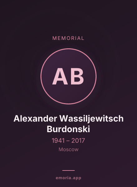 Memorial portrait of Alexander Wassiljewitsch Burdonski