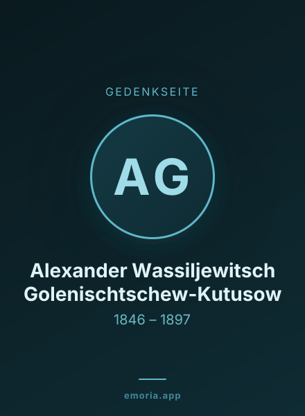 Gedenkportrait von Alexander Wassiljewitsch Golenischtschew-Kutusow