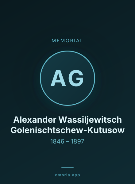 Memorial portrait of Alexander Wassiljewitsch Golenischtschew-Kutusow