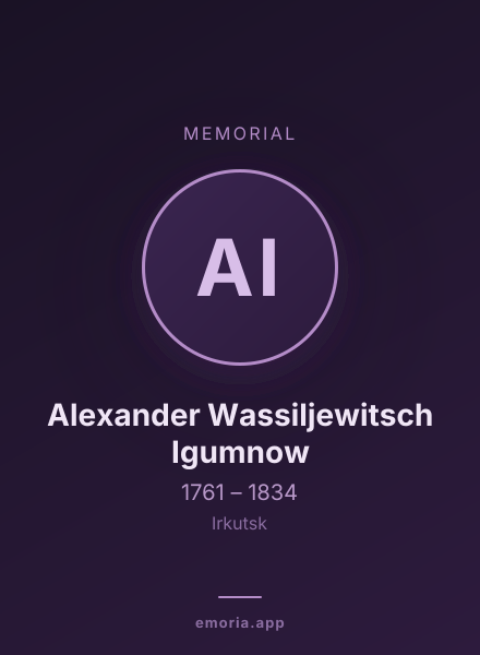 Memorial portrait of Alexander Wassiljewitsch Igumnow