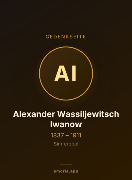 Gedenkportrait von Alexander Wassiljewitsch Iwanow