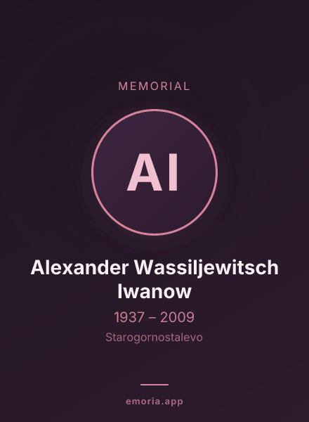 Memorial portrait of Alexander Wassiljewitsch Iwanow
