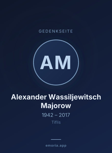 Gedenkportrait von Alexander Wassiljewitsch Majorow