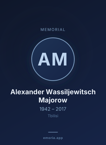 Memorial portrait of Alexander Wassiljewitsch Majorow
