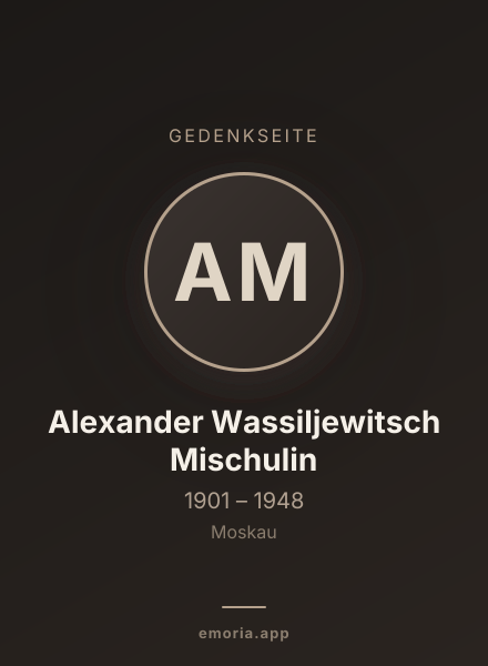 Gedenkportrait von Alexander Wassiljewitsch Mischulin